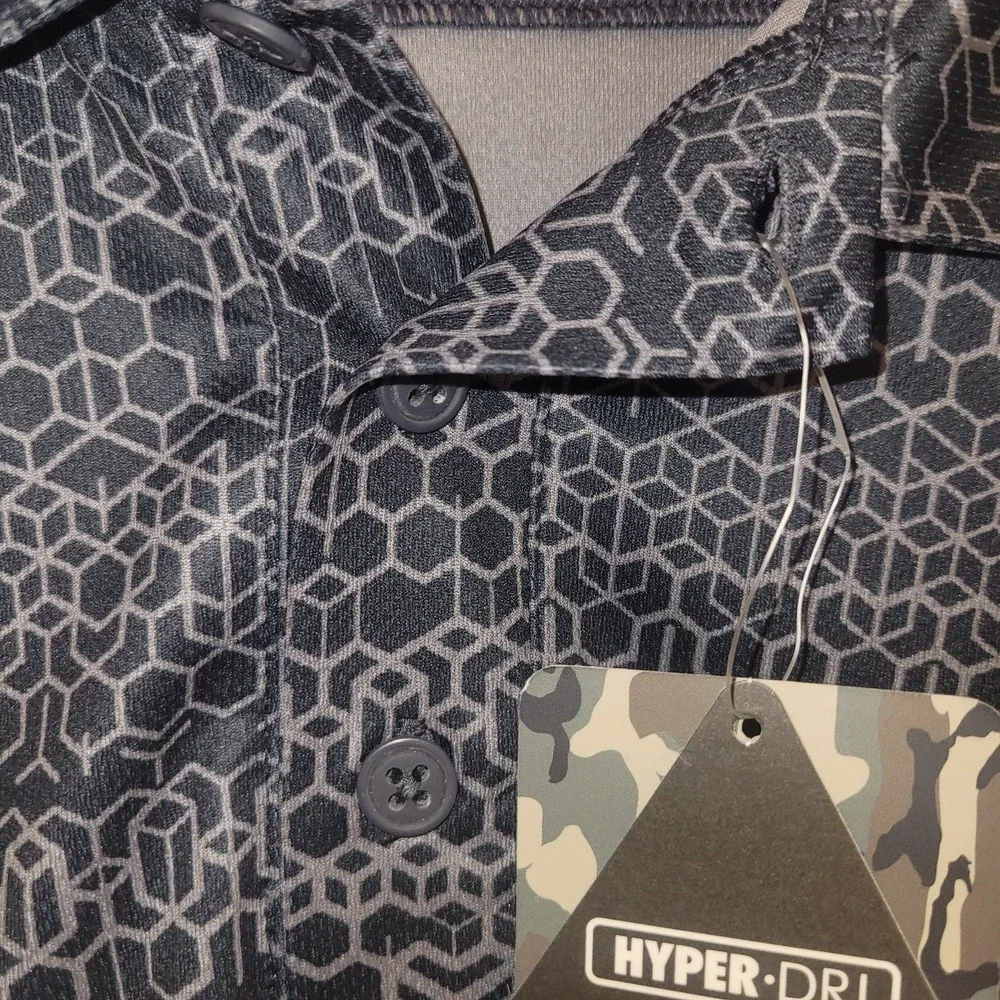 CQR Men's Polo Shirts Large Hyper‎ Dri Tactical Short Sleeve For Golf  Geometric